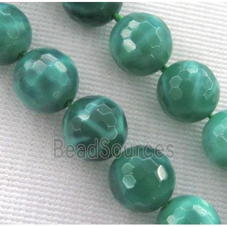 peacock green Fire Agate Beads, faceted round