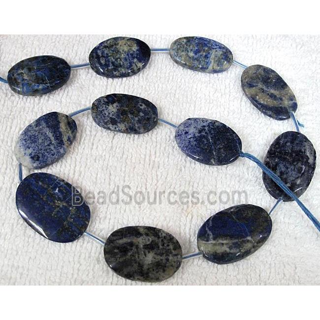 Natural lapis lazuli bead, oval