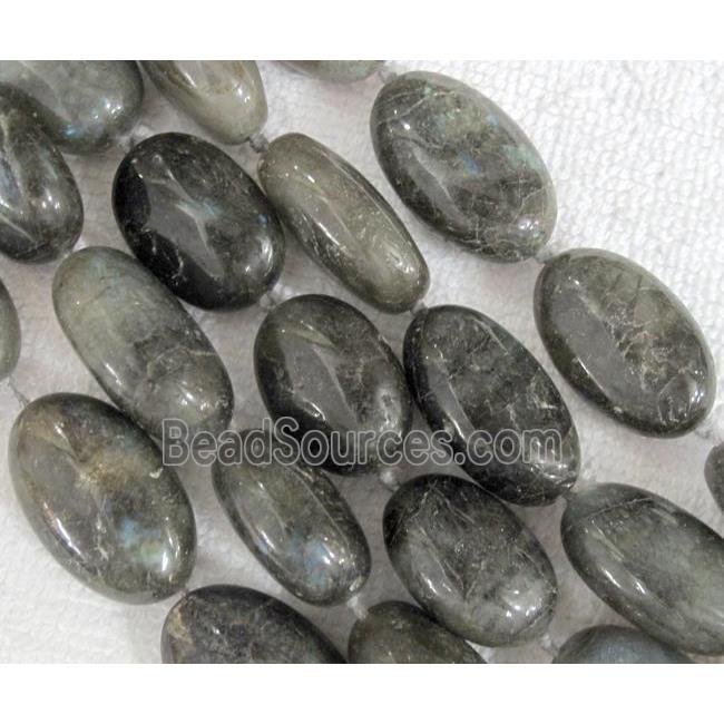 Natural Labradorite bead, oval