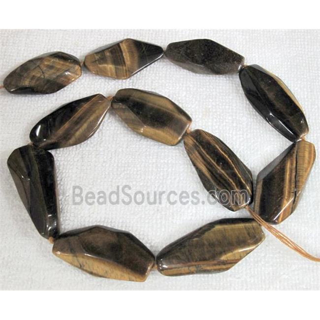 Natural tiger eye stone bead, freeform