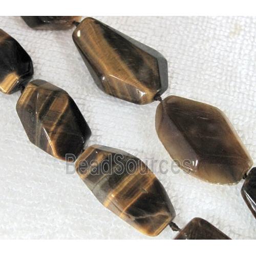 Natural tiger eye stone bead, freeform