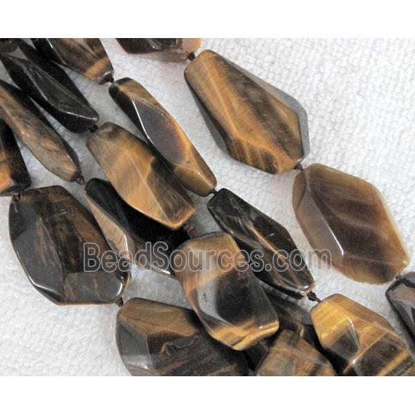 Natural tiger eye stone bead, freeform