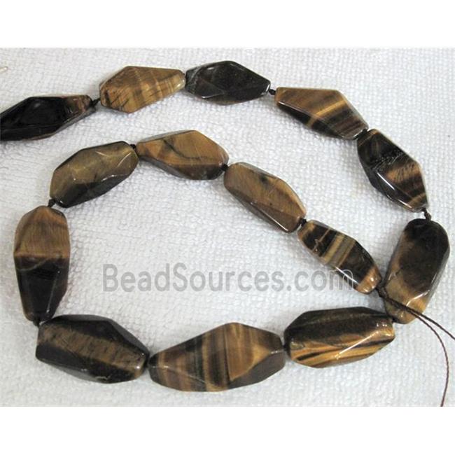 Natural tiger eye stone bead, freeform