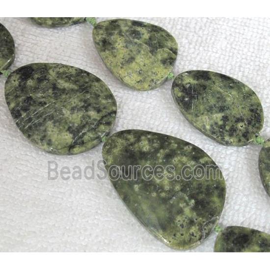 Natural chrysoprase stone bead, freeform