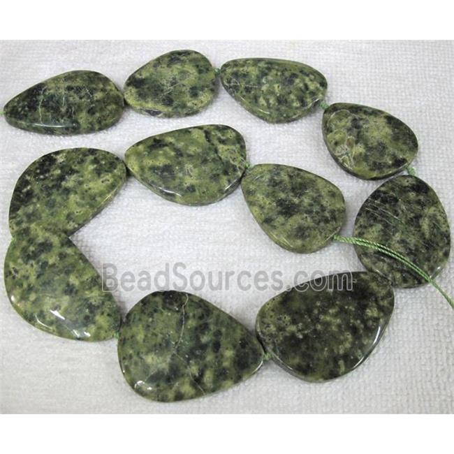 Natural chrysoprase stone bead, freeform