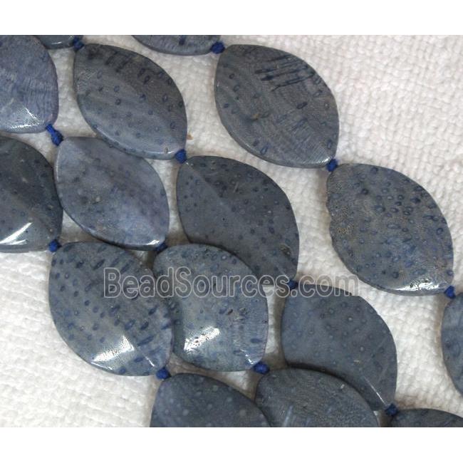 blue Coral Fossil Beads, chrysanthemum, horse-eye