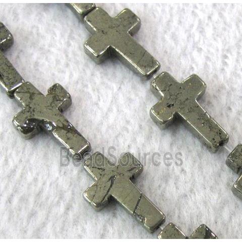 natural Pyrite Beads, cross