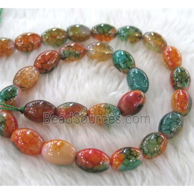 dragon veins Agate bead, barrel, colorful