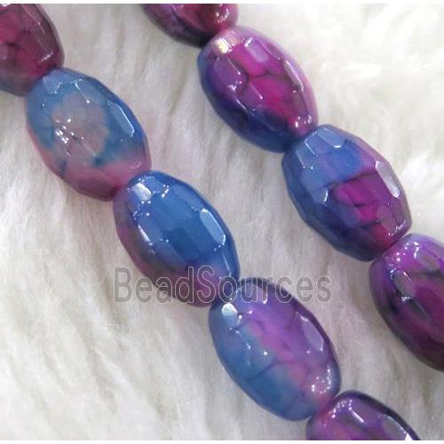 dragon veins Agate beads, faceted barrel, colorful