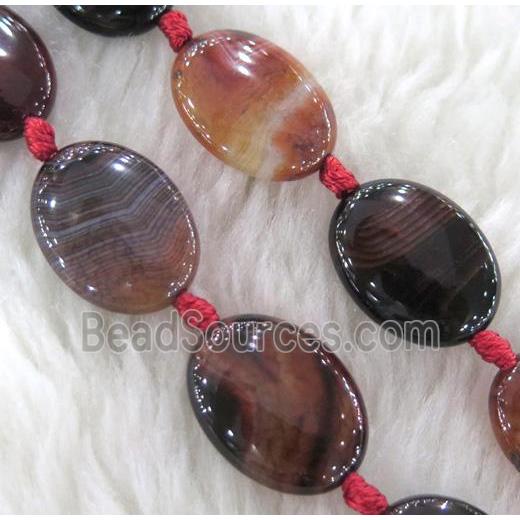 Agate beads, oval, mixed color