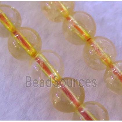 natural Citrine Beads, round, yellow