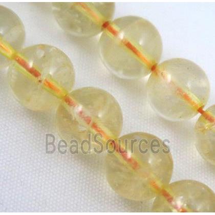 natural Citrine Beads, round, yellow