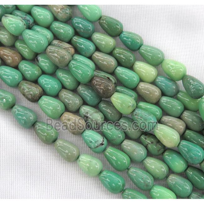 Green Grass Agate bead, teardrop