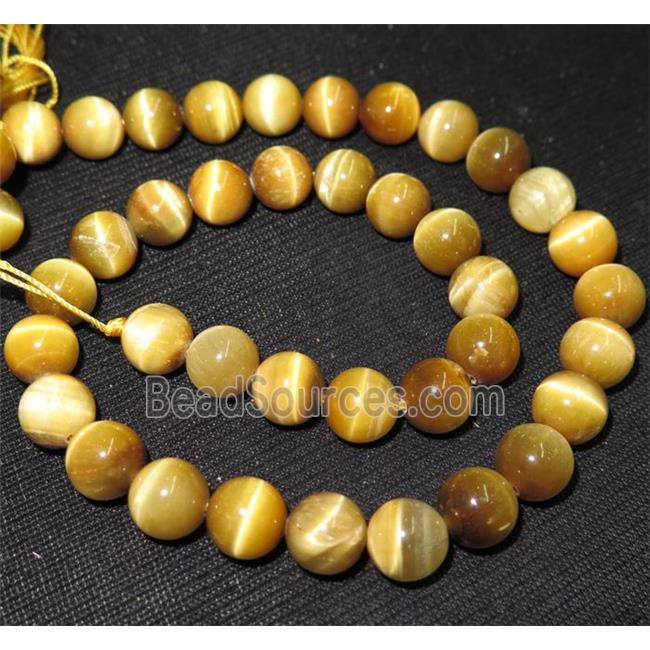 gold tiger eye beads, round