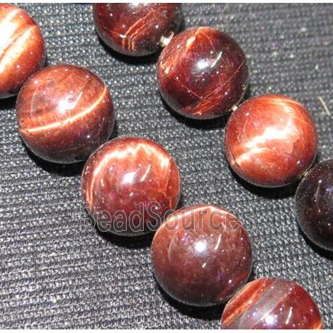 red tiger eye beads, round