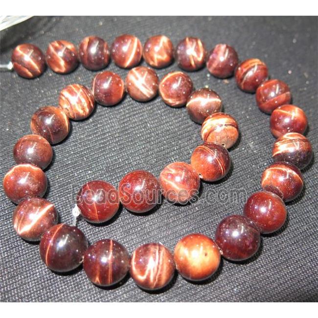 red tiger eye beads, round