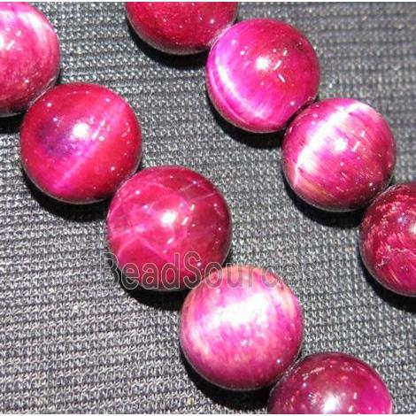 hot-pink tiger eye bead, round