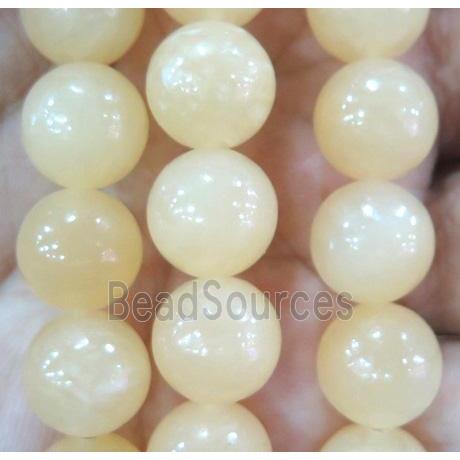 yellow jade beads, round