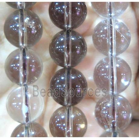 smoky quartz beads, round