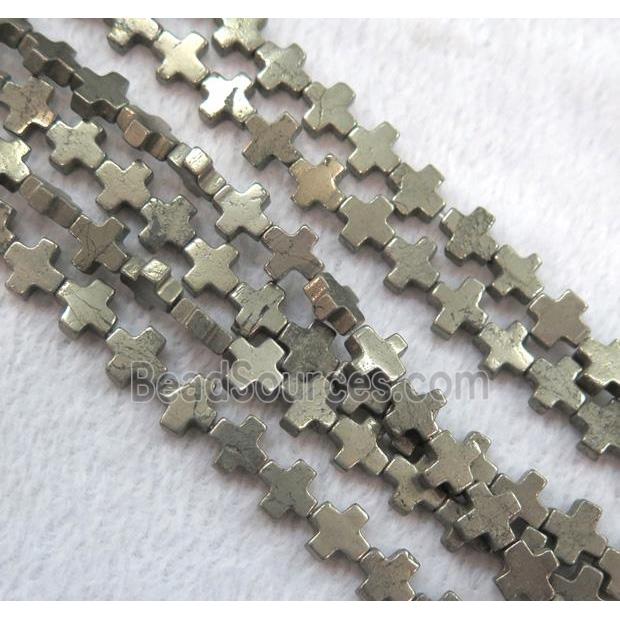 pyrite beads, cross