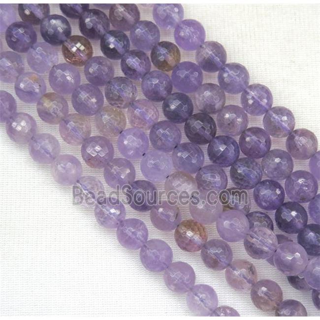 Ametrine beads, faceted round, Grade-AA