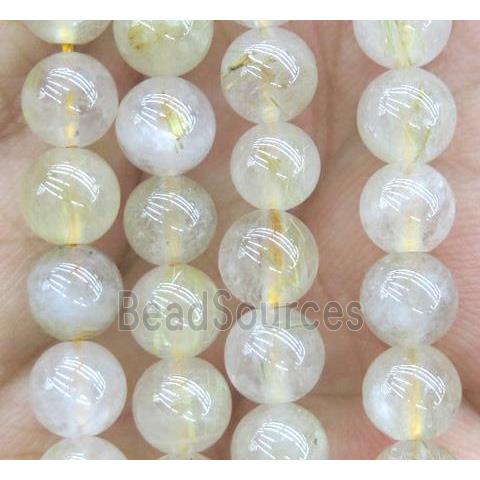 Golden Rutilated Quartz beads, round, AB-grade