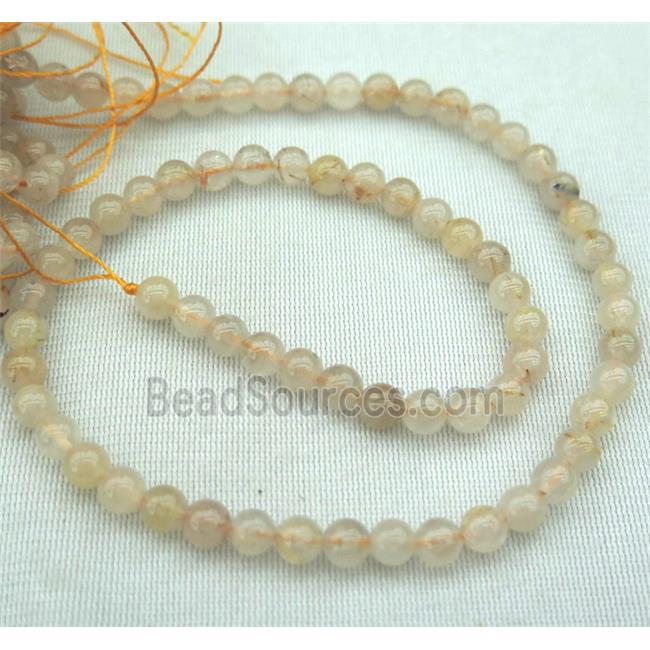 Golden Rutilated Quartz beads, round, AB-grade