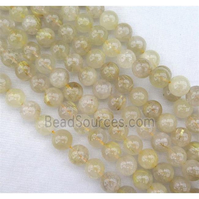 Golden Rutilated Quartz beads, round, grade-AB+