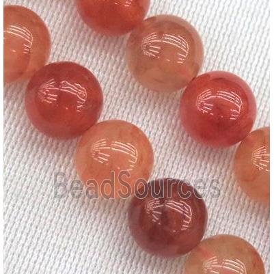 Carnelian beads, round, ruby, grade-A