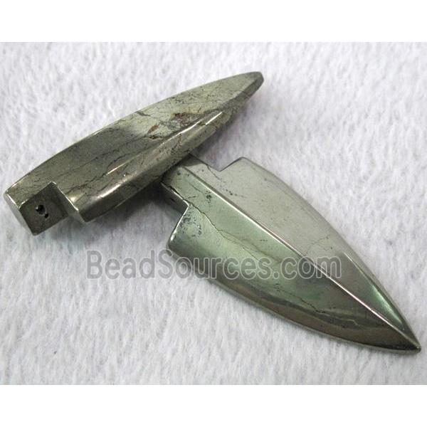 natural Pyrite pendant, arrowhead