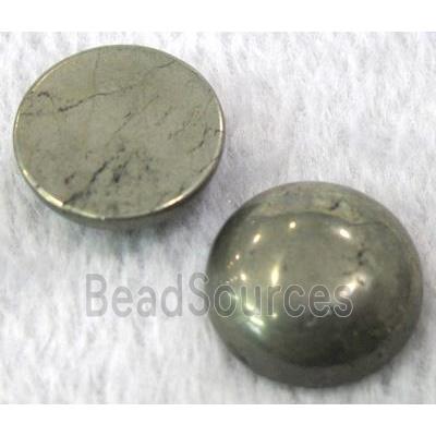 natural Pyrite Cabochon, round