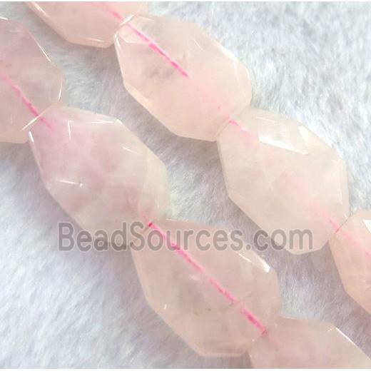 rose quartz nugget beads, freeform