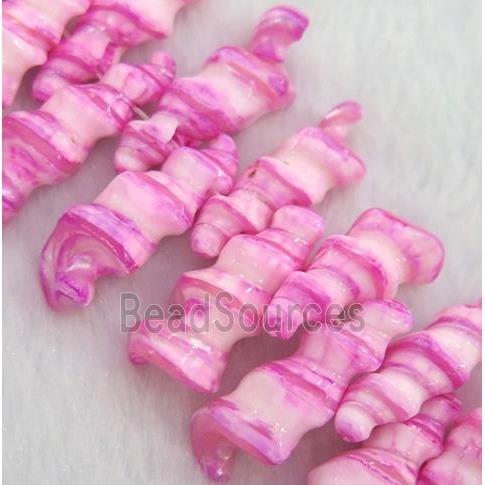 freshwater shell beads, hotpink