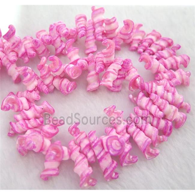 freshwater shell beads, hotpink