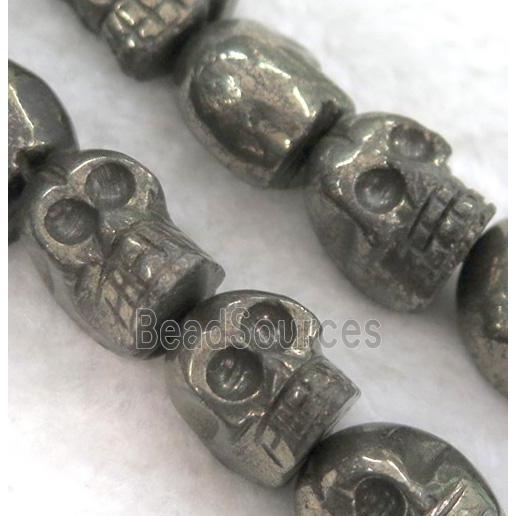 pyrite beads, skull