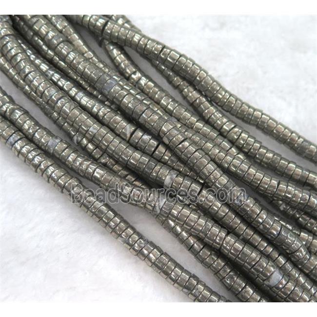 pyrite bead, heishi