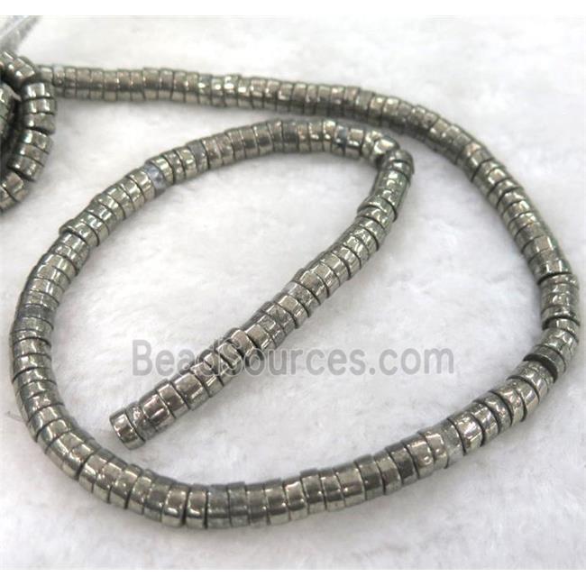 pyrite bead, heishi