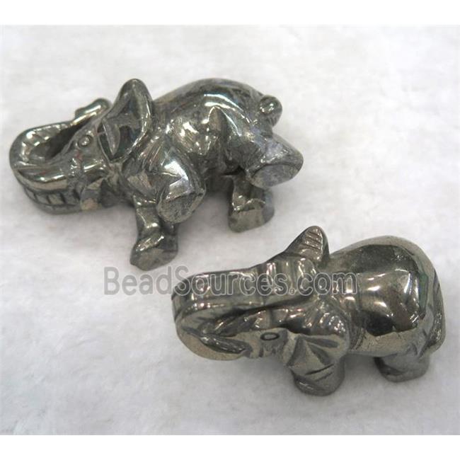 pyrite elephant pendant