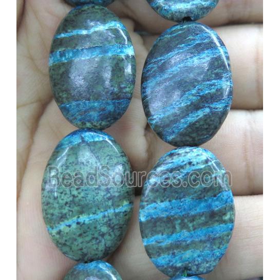 blue SilverLine jasper beads, oval