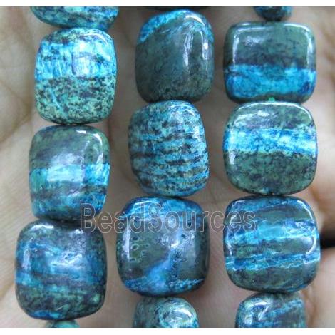 Blue SilverLine Jasper beads, square