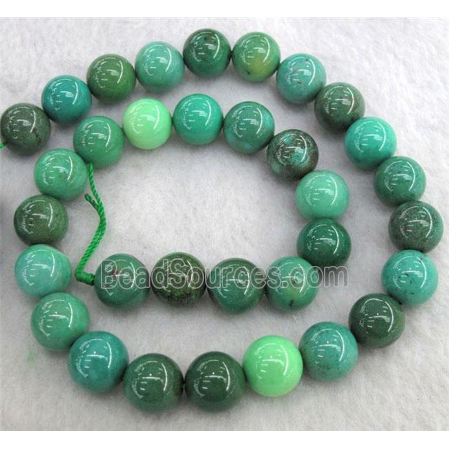 Natural Green Grass Agate Beads Smooth Round