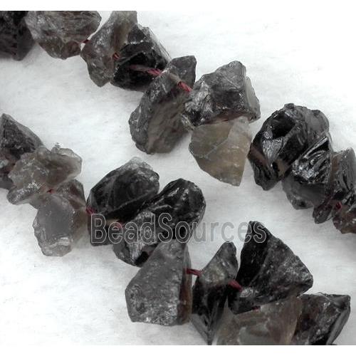 smoky quartz beads, freeform