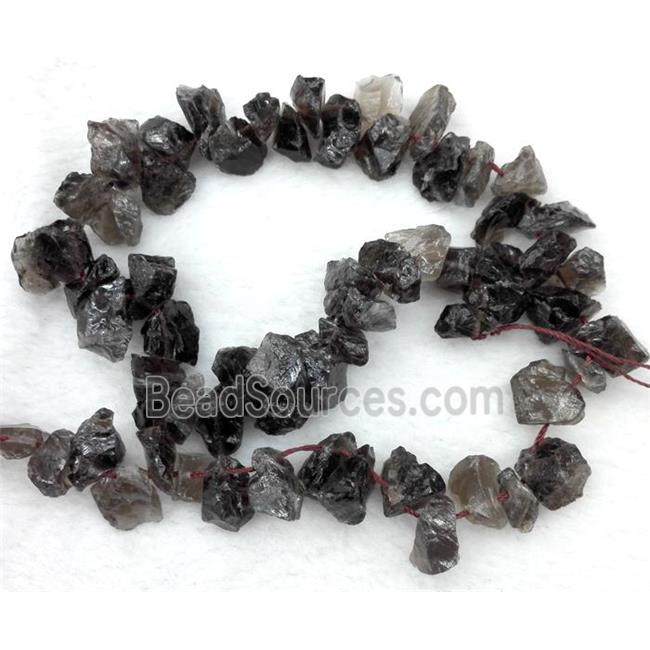 smoky quartz beads, freeform