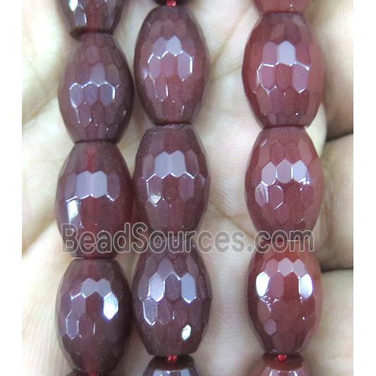 agate bead, faceted barrel