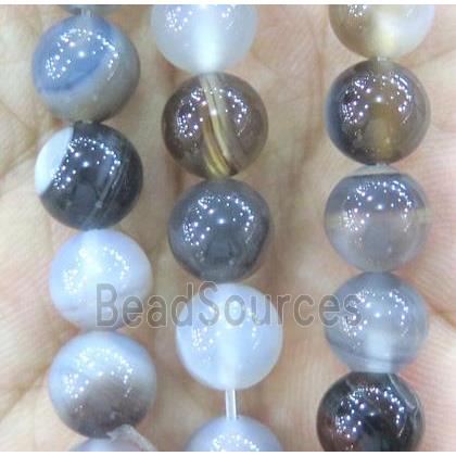 gray stripe agate beads, round