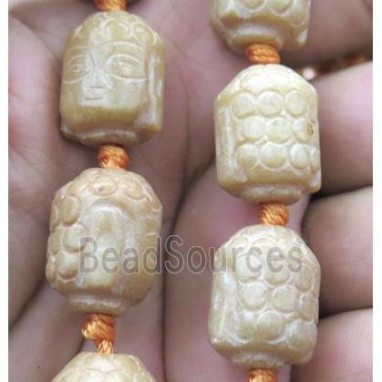 Chinese Jade Buddha Beads, yellow