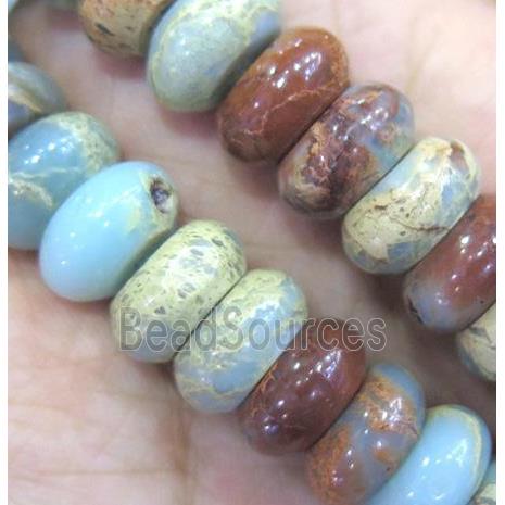 snakeskin jasper beads, rondelle