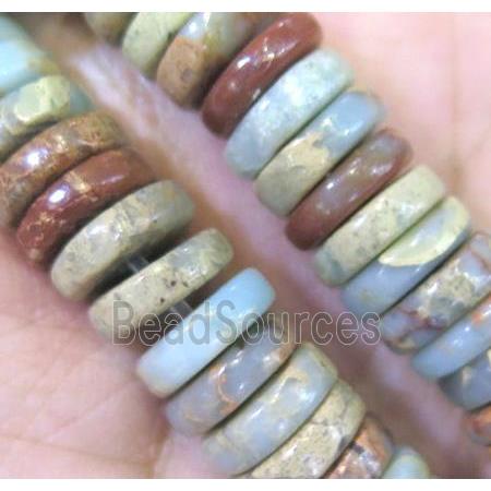 snakeskin jasper bead, heishi