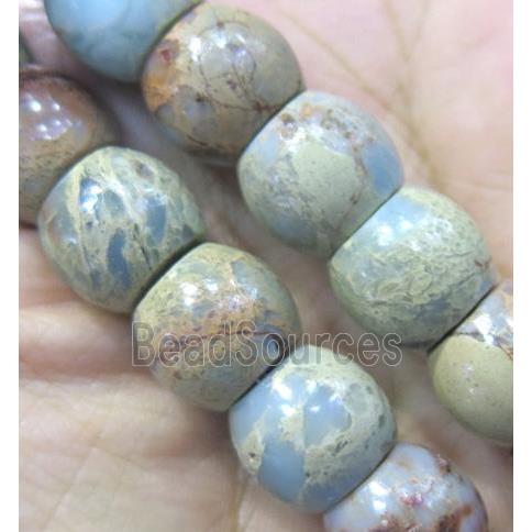 snakeskin jasper bead, barrel