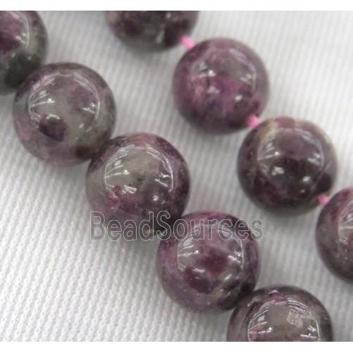 red natural Tourmaline beads, round, B grade